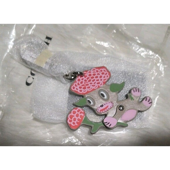 Coach X Baseman Bag Charm Keychain -LOU Nwt - Picture 1 of 8